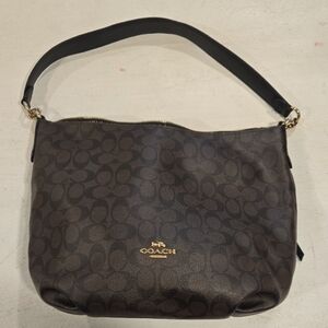 Coach Dark Brown Monogram Shoulder Bag
